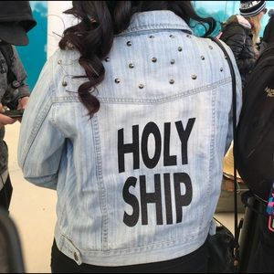Custom holy ship jean jacket